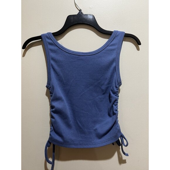 Shein Tank Crop Top Blue Ribbed ~ Size Small - Picture 4 of 6